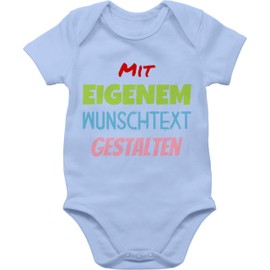 Geschenk mit Namen personalisiert by Shirtracer - Baby Bodysuit Boy Girl - Design Yourself Print - Desired Text, 4 baby blue