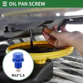 Motoforti Universal Oil Pan Screw Oil Drain Plug Sump Drain Nut Bolt, M12x1.5, Aluminium Alloy, Blue, 1 Set