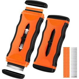 Razor  Scraper, 2 Pack Plastic Retractable Glass Scraper with 40 count Extra , Cleaning Razor Scraper for Windows Metal Vinyl  Glue - Color: Double Ended Retractable-2PCS