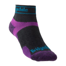Bridgedale TRAIL RUN Ultralight T2 Merino Sport Low-Women's- Medium-Charcoal / Purple