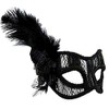 Masquerade Mask - Black Lace w/Feather Masquerade Mask - Black