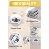 Caianwin 50Pcs 1/4"-20 Stainless Hex Nuts 304 Stainless Steel Nuts