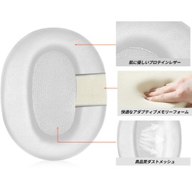 Sony WH-CH720N Replacement Earpads for Sony WH-CH700N WH-CH710N WH-CH720N YAJOJO Dirt Proof Fingerprint Soft Dustproof Washable (Grey)