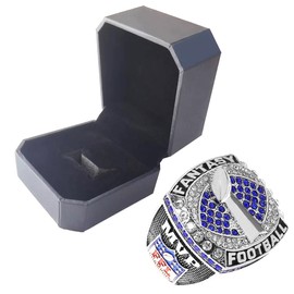 noblehead Fantasy Football Ring | Heavy FFL Championship Ring | Gold Silver Tone Plated Award Trophy for Fantasy Football League Winner (size 11)