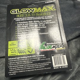 LUXPRO GLOW MAX FLASHLIGHT 900 LUMENS 7 Modes High Low Strobe Zoom Free USA Shipping