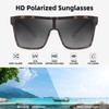 GLINDAR Polarized Shield Sunglasses for Men Square Flat Top Sports