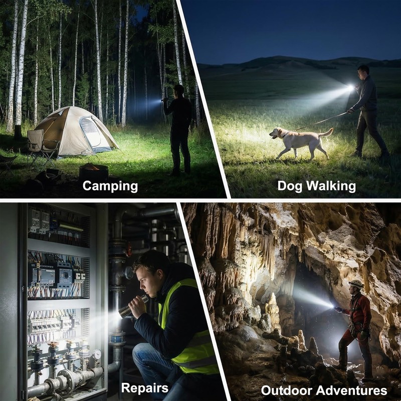 SuperFire LED Tactical Flashlight, 1300 High Lumens with 6 AA