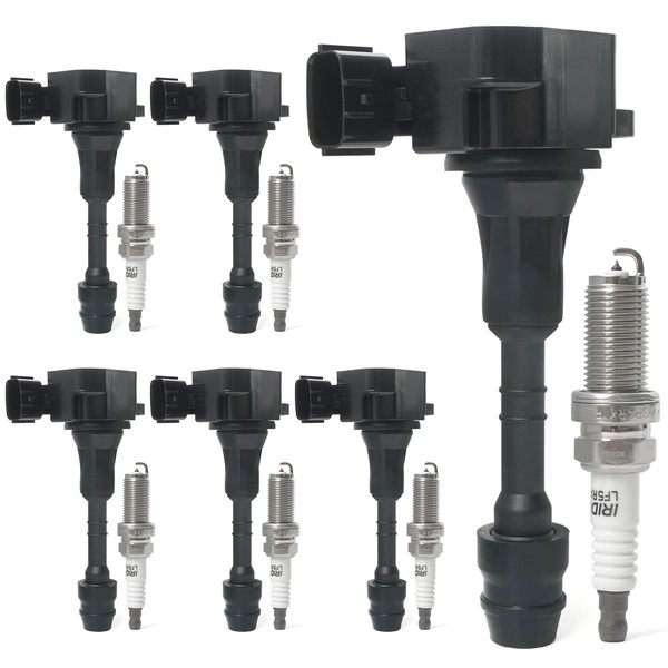 Set of 6 Ignition Coil Packs & Spark Plugs Compatible