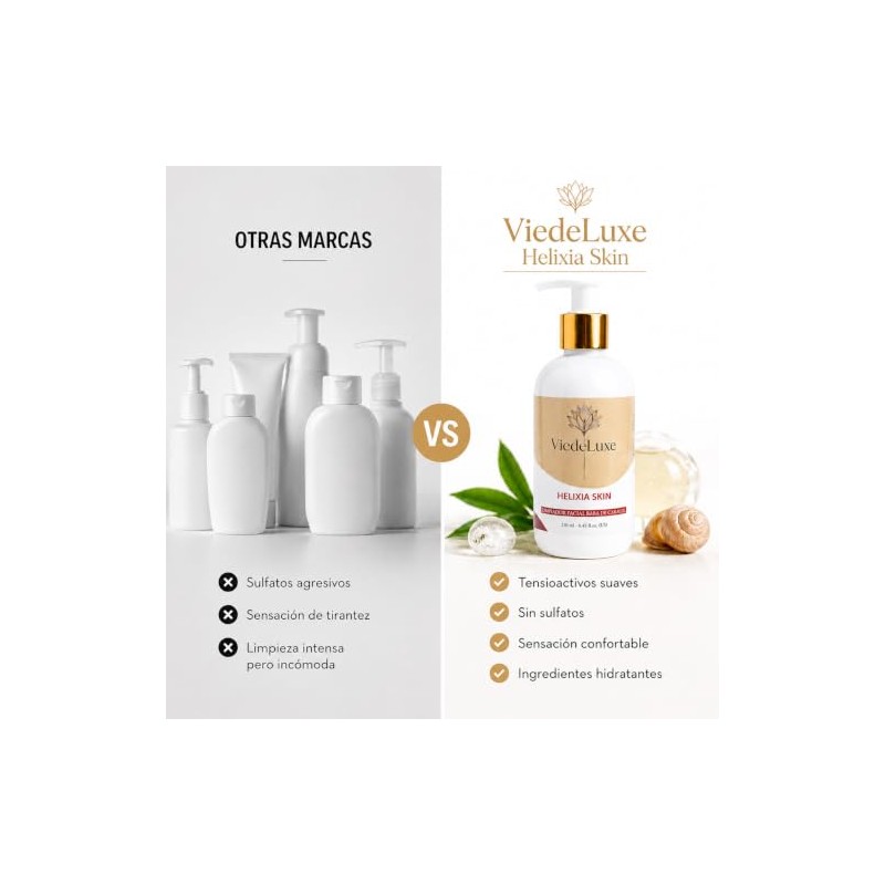 Helixia Skin Limpiador Facial Baba de Caracol, 250 ml