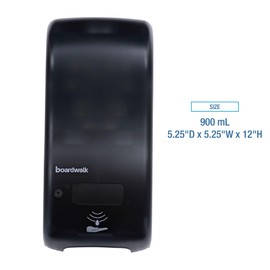 Boardwalk Bulk Fill Foam Soap Dispenser with Key Lock, 900 mL, 5.25 x 4 x 12, Black Pearl
