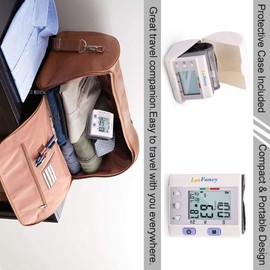 LotFancy Wrist Blood Pressure Monitor, BP Cuff (5.3”-8.5”), Fully Automatic Digital Blood Pressure Machine with Large Screen, 4 Users, 120 Memory, Home BP Monitor for Detecting Irregular Heartbeat