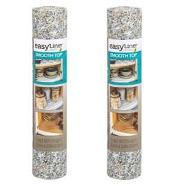 Duck Brand Smooth Top EasyLiner Shelf and Drawer Liner, Grey Granite, 12-inch x 10 Feet Roll, 2 Rolls