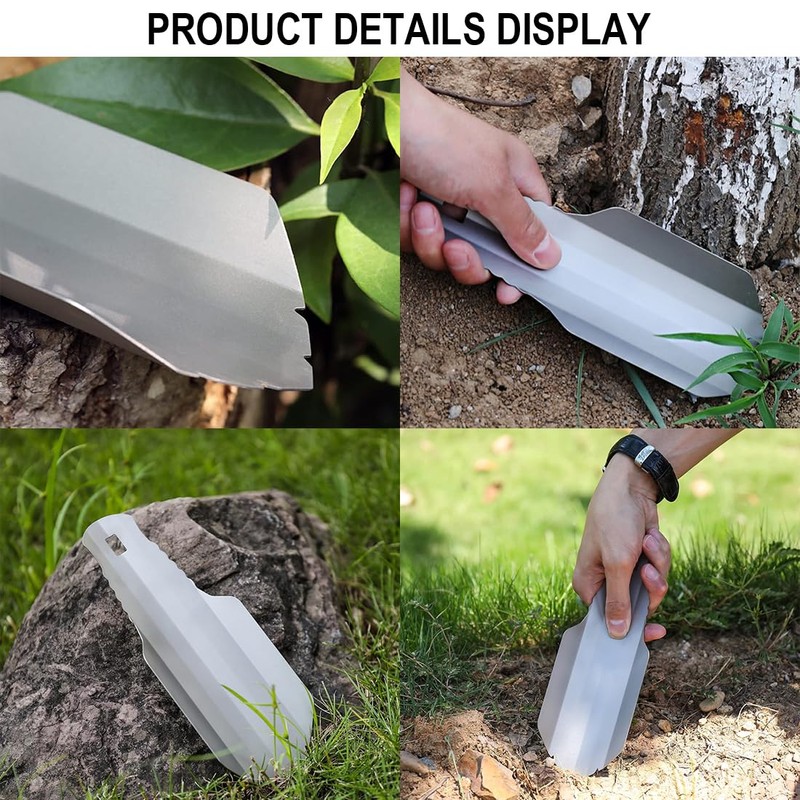YOYEAH Ultralight Titanium Shovel, Small Garden Shovel for Gardening, Camping
