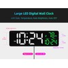 Large LED Digital Wall Clock with Date, Temperature, Auto-Brightness, Auto-DST