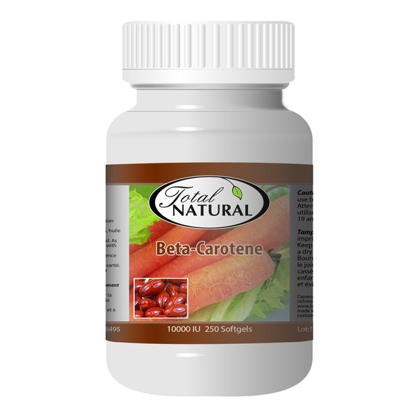 Beta-Carotene 10000iu 250s [5 bottles] by Total Natural, Vision Care,