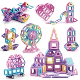 VIXA 148 PCS Magnetic Blocks, Girls, Magnetic Blocks, Toys, Magnetic Blocks, Toys, Popular, Cute, 3D Puzzle, Magnetic Building Blocks, Keys, DIY Magnetic Building Blocks, Keys, Ferris Wheel, Car,