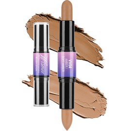 Wismee Dual-Ended Contour Stick, Face Shaping & Contouring Stick, Long Lasting & Waterproof Contour Sticks Kit for Light Skin Face Makeup