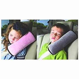 Colorsheng 2 protectores de cinturón de seguridad para automóvil, almohadilla para el hombro, ajusta el cojín del cinturón de seguridad del vehículo para niños (gris, rosa)