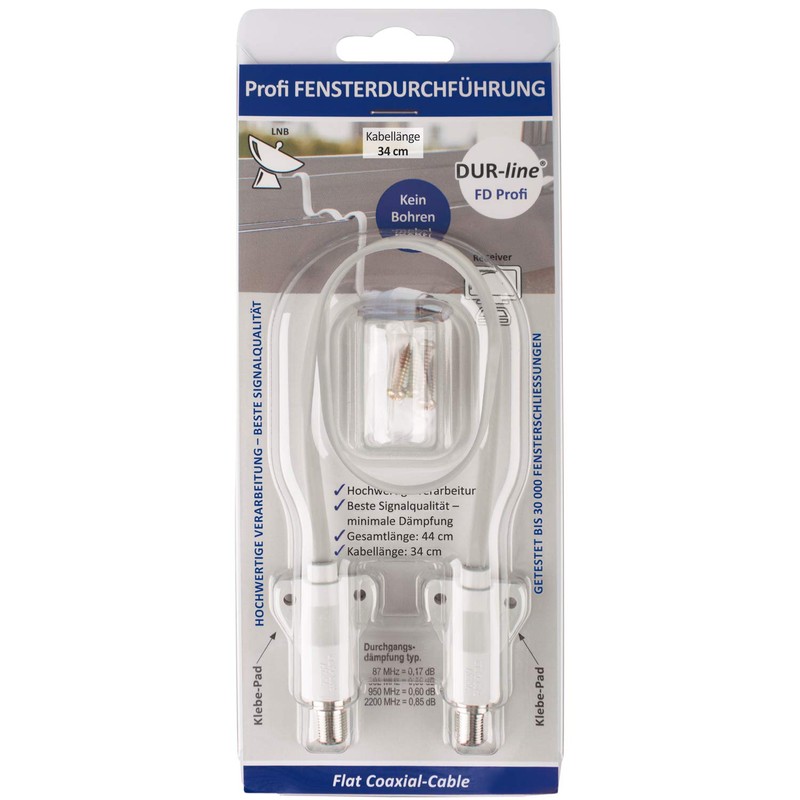 DUR-line® Professional Window Feed-Through XL – 34 cm Cable Length