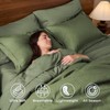 JOLLYVOGUE Queen Comforter Set Dark Green, Cationic Dyeing Bed in