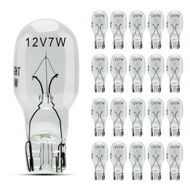 PWEOW T5 Landscape Light Bulbs 12V 7W Low Voltage Wedge Base Replacement Lamp for Outdoor Garden Deck Pathway Patio RV Lighting, Clear, 20-Pack
