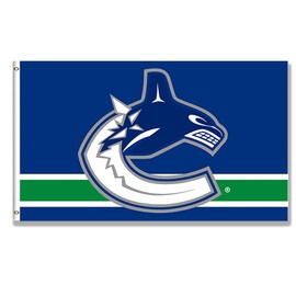 Arbinger Canucks Flag Vancouver Team Banner 3x5 Feet with Two Metal Grommets for Garage Man Cave Wall Decoration Durable 150D Polyester