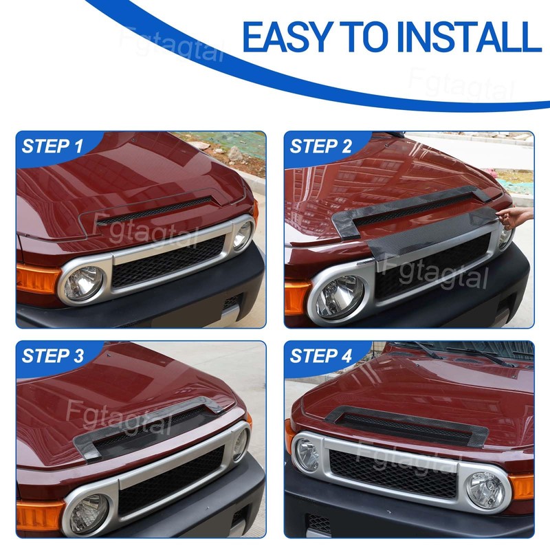 Real Carbon Fiber Front Hood Vent Trim Sticker Fit for