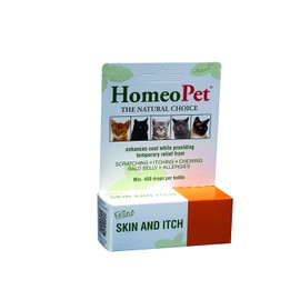 HomeoPet Feline Skin and Itch, Safe and Natural Cat Itchy-Skin Relief and Seasonal Allergy Supplement, 15 Milliliters