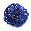 Avalaya 40mm Diameter/Blue Glass Bead Daisy Flower Flex Ring/Size M