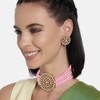 Aheli Pearl Diamond Choker Necklace with Round Earrings for Women