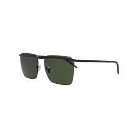 Saint Laurent Square/Rectangle Sunglasses Black Black Green Luxury Eyewear Made In Italy Metal Frame Designer Fashion for Everyday Luxury