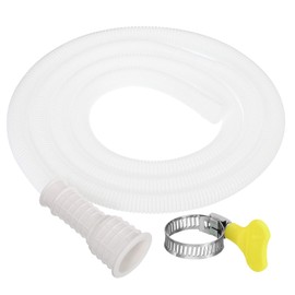 PATIKIL 6.5ft Air Conditioner Drain Hose, 16-25mm Mouth Universal AC Drain Hose with Clamp for Replacement and Drain Hose Extension Mini-Split Window AC Unit Faucet, White