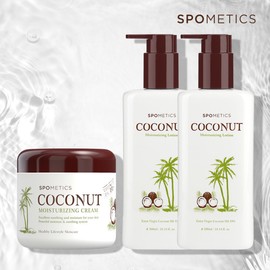 Spometics 스포메틱스 유기농 엑스트라버진 코코넛 오일 보습 로션300mlx2ea/크림300mlx1ea Spometics Organic Extra Virgin Coconut Oil Moisturizing Lotion 300ml x 2ea / Cream 300ml x 1ea
