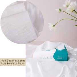 Reyoung, 100% Cotton Facial wipes, (150 Counts) 20 * 20CM Disposable Face Towel Lint Free, Dry Wet Use for Sensitive Skin, Facial Cleansing,Makeup Removing, Surface Cleaning