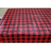 Iconikal Flannel-Backed Reusable PEVA Tablecloth Table Cover, Red Buffalo Plaid,