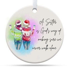 Gifts for Sisters from Sisters, Sister Ornament 2024, Sister Gifts for Friends Ưomen, Ceramic Ornament