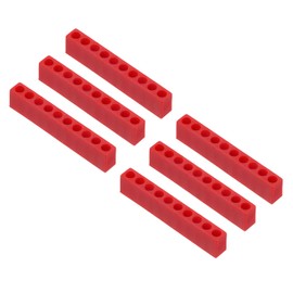 HARFINGTON 6pcs Plastic Hex Shank Screwdriver Bit Holder Organizer 10 Holes 5/32 Inch Plastic Drill Bits Storage Case for Any 5/32 Metal Driver Bits Use, Red