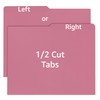 File Folder, Letter Size, 1/2 Cut Tab, 25 Pack (Pink)