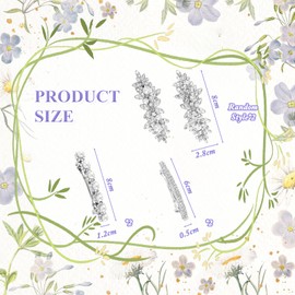 SPOKKI 6 Pcs Rhinestone Hair Barrettes for Women, 2 Flower Pearl Rhinestone Barrettes & 4 Rectangular Silver Hair Clips for Women, Elegant Crystal Hair Barrette - Hair Accessories for Women Wedding