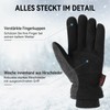 Ozero Winter Thermal Windproof Leather Gloves 1 Pair, grey, m