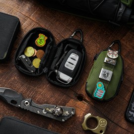 TACTICAL_GEEK Storage A7 EDC Key Bag Molle Pouch, Waterproof Zipper Wallet Car Key Case, Multipurpose Pocket Organizer, Unisex Tac Pouch with Patch Area for Daily Carry, Black