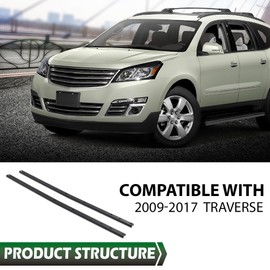 LQI 2pcs Roof Rack Side Rail Package Left and Right Compatible with Chevy Traverse 2009 2010 2011 2012 2013 2014 2015 2016 2017 19244264 Black Roof Rack Rails