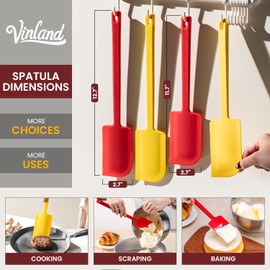 2 Pcs Silicone Scraper Set, Food Grade Rubber Scraper, Upgraded Sturdy Handle Set, Heat Resistant up to 600°F, Suitable for Baking, Scraping, & Mixing, Dishwasher Safe (Yellow)