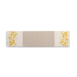 Flower Quilted Floral Yellow 30 x 8 Cotton Blend Fabric Double Oven Mitt