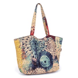 Women Hippie Tote Hand Bag Large Capacity Bohemian Bag Portable Tourist Shoulder Bags (Khaki)