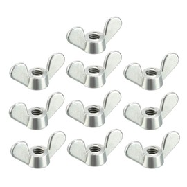 sourcing map M4 Wing Nuts Zinc Plated Fasteners Parts Screws Cymbals Butterfly Nut Silver Tone 10pcs
