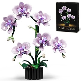 Mov stone Botanicals Orchid Building Set for Adults,Fake Orchid Artificial Plant Collection for Home Office Desk Decor,Ideal Gifts for Mother's Day, Anniversary, Birthday for Ages14+