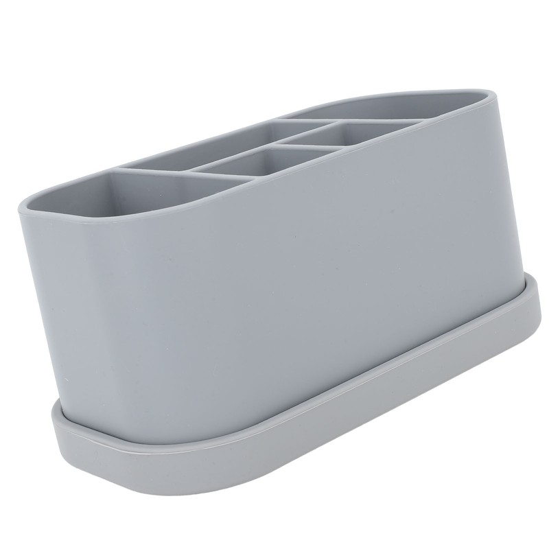 Silicone Toothbrush Toothpaste Holder Multipurpose 5 Slots Drainage Holes Bathroom