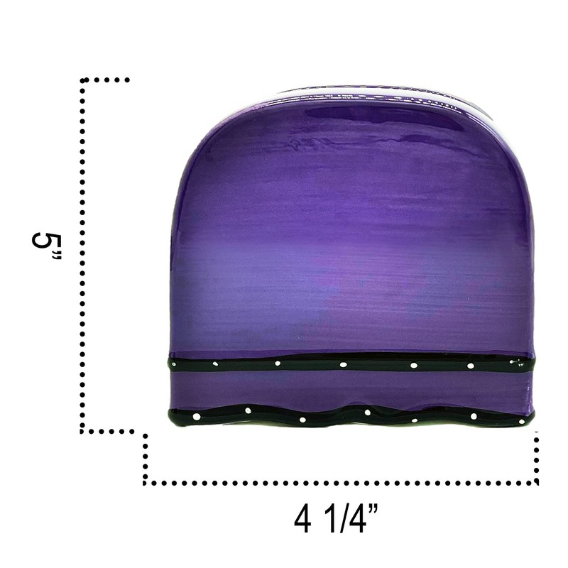 ACK Ceramic Hand Painted Tuscany Purple Ruffle Refillable Napkin Holder,