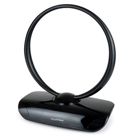 LLOYTRON Active Indoor Loop TV Antenna Aerial with Built-in LTE 4G Filter / Powerful Amplifier / 50dB gain / Digital Freeview Compatibility / Superior Frequency Range / Adapter Included - A3102BK - Black